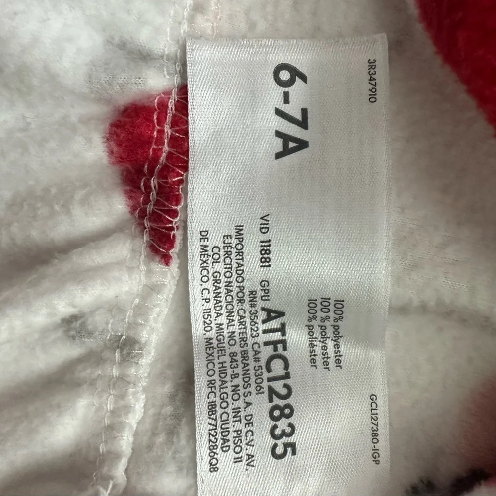 Carter's White and Red Santa Nightgown Size 6-7 Girls